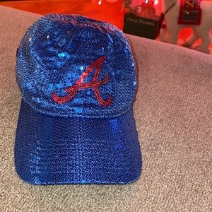 Sequin Victoria’s Secret pink Atlanta Braves hat cap